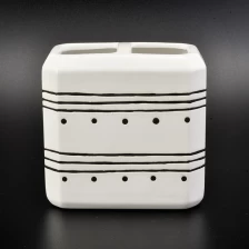 China glazing ceramic bath accessories sets simple pattern ceramic bottle toothbrush holder manufacturer
