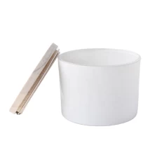 China hold sales two wicks matte white glass candle jars manufacturer