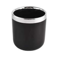 China wholesale unusual ceramic candle jars with silver rim manufacturer