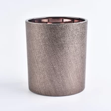 China Suppliers amber luxury PU cylinder leather candle holders 8oz 10oz manufacturer