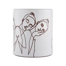 China In bulk white cylinder votive candle ceramic jar home decoration manufacturer