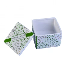 China Sunny luxury square scented candle ceramic holder in bulk manufacturer