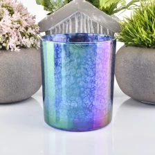 China Popular custom blue decorative empty glass candle holder manufacturer