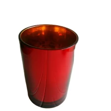 China Large votive glass candle jar with gold and black color manufacturer