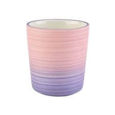 China Manufacturer custom gradient glazed ceramic empty candle jars 6oz 8oz manufacturer