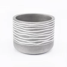 China home decor cement candle jars with pattern manufacturer