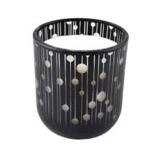 China Round bottom glass candle jars with laser engraving pattern manufacturer