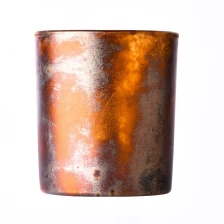 Chine Effet de pierre de galvanoplastie de fournisseur coloré sur le bougeoir en verre à ligne droite de 8oz 10oz pour la décoration de la maison fabricant