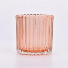 China Maßgeschneiderte Kerzenhalter aus Glas, transparente orangefarbene Kerzengefäße aus Glas Hersteller