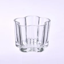 China clear square glass candle jar with stripe wholesale - COPY - t4ps1m pengilang