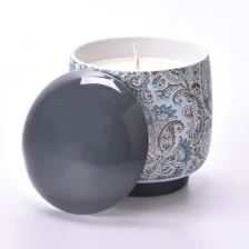 China Supplier 8oz 10oz natural yoga ceramic jar wax candle OEM with ceramic lid manufacturer