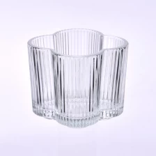 中国 批发新款条纹 7 盎司形状婚礼玻璃蜡烛罐 制造商