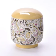 China Frascos de vela de cerâmica de luxo exclusivos por atacado com tampa de cerâmica fabricante