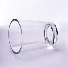 China populares potes de vela de vidro em forma de V com cera cheia de 14 onças fabricante