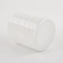 China Wholesale Luxury Custom Empty White Glass candle jar manufacturer