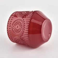 中国 新设计的浮雕玻璃蜡烛罐制作 制造商