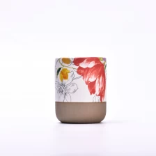 porcelana Contenedor de velas de cerámica hecho a mano impreso personalizado al por mayor fabricante