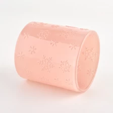 porcelana Tarro de vela de vidrio rosa con patrón único al por mayor fabricante
