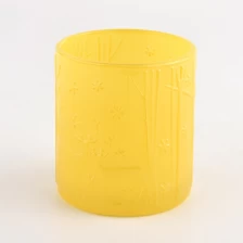 الصين جرة شمعة زجاجية صفراء اللون مخصصة مع ديكور المنزل الصانع