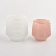 中国 定制彩色玻璃图案玻璃蜡烛罐与家居装饰 制造商