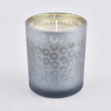 China Matte Gray Glass Candle Jars Luxury Laser Engrave Custom Logo Glass Candle Vessels Wholesale manufacturer