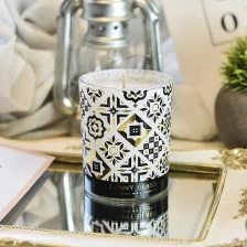 Chine Custom geometric pattern decal paper glass candle jar wholesaler - COPY - lp475n fabricant