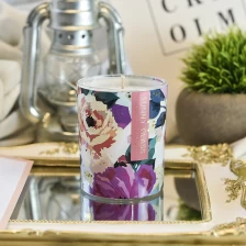 China Fornecedor atacadista de designs modernos para potes de velas de vidro com adesivos de flores vazios fabricante