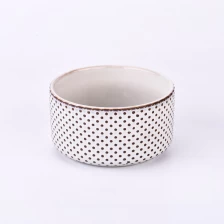 China classical 16oz ceramic vessel for 3 wicks with dot pattern manufacturer