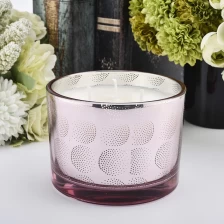 中国 Luxury custom three core pink large glass candle jar glass candle holder in bulk - COPY - t9k2p4 制造商