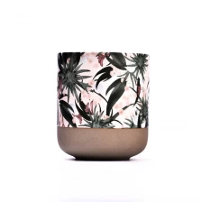 porcelana Patrón de planta popular de 10 oz Copas de cerámica Aroma Velas Velas Cerámica Jars fabricante