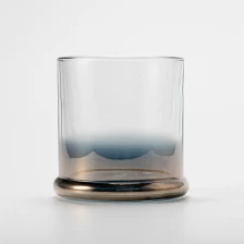 China Modern style ion-plated gradient color glass vessel candle glass jar manufacturer