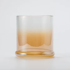 China Luxury large capacity gradient color glass vessel scented soy candle holder glass manufacturer