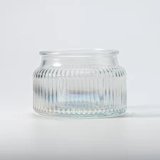 China Wholesale lined design gradient color glass jar scented candle vessel glass manufacturer