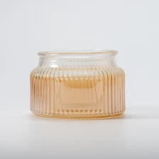 China Popular lined design ion-plated glass vessel scented candle glass jar manufacturer