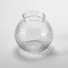 China Wholesale 550ml 600ml handmade honeycomb spherical glass candle jar glass vase manufacturer