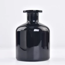 China Black Glass Bottle Wholesale Luxury Black Glass Diffuser Bottles manufacturer