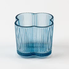 China Wholesale transparent blue glass candle vessel manufacturer