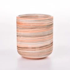 China Decoração de casa Cerâmica colorida Vaso de vela vazia Jar fabricante