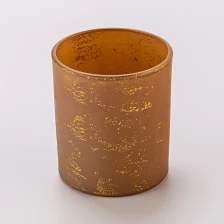 China 8oz mattes Glaskerzenglas mit goldenem Dekor Hersteller
