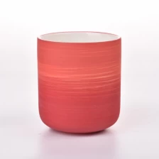 China Tangan Made Matte Red Porcelain 391ml Lilin Ceramic Beles untuk Hiasan pengilang