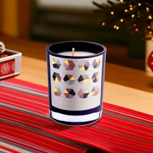 porcelana Jarca de vela de vidrio de papel de calcomanía morada al por mayor para decoración de aromaterapia en el hogar fabricante