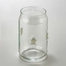 Cina Halloween Ghost Design Clear Glass Candle Porta per decorazioni per le vacanze e regali produttore