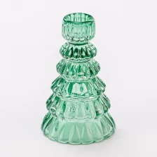 China Árvore de Natal Forma verde cor verde tealight vela de vidro jarro de vela fabricante
