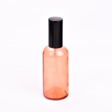 China Popular Style Transparent Orange Color 100ml Glass Empty Perfume Bottle with Cap manufacturer