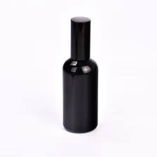 China Gaya elegan hitam 100ml kaca kosong botol minyak wangi dengan topi pengilang