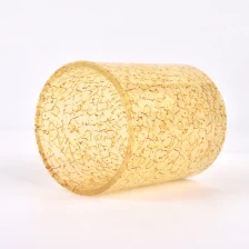 China Supplier 300ml Empty Crack Decor glass candle jars for candle making manufacturer