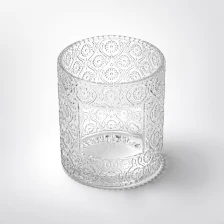 Chiny Elegancka powierzchnia wytłaczania Niestandardowy kolor szklany słoik aromatyczny słoik świeca hurtowa producent