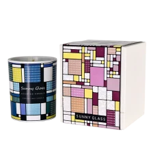 China Custom Colored Geometric Glass Scented Candle Holder manufacturer