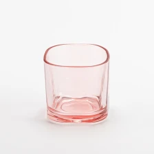 Chiny Nowoczesny styl przezroczysty świecznik z różowego szkła na zapach do domu producent