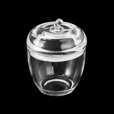Chiny Hurtownia szklanego słoika na świecę w kształcie szyszki o pojemności 545 ml z dopasowanymi szklanymi pokrywkami i uchwytem producent